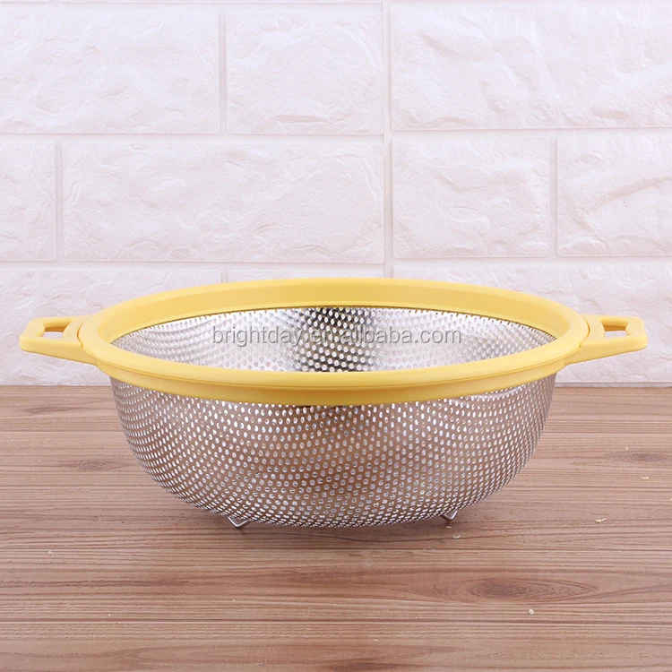 Heat Resistant Plastic Handle Colander Mesh Colander_4