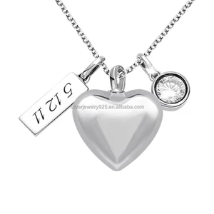 Trendy Style Women 925 Sterling Silver Rhodium Plated Heart Ball Bell Shaped Handprint Cremation Jewelry Urn Fine Pendant Ashes