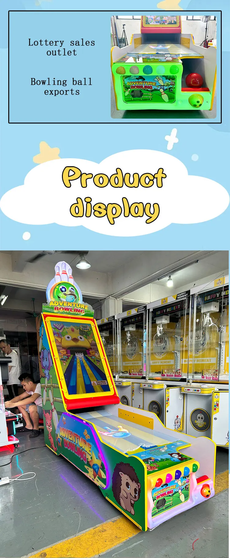 Funpark New Design Amusement Indoor 1 Player Arcade Tickets Bowling Machines Coin Operated Games for Amusement Game Center details