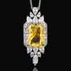 Yellow diamond pendant with Chopin chain
