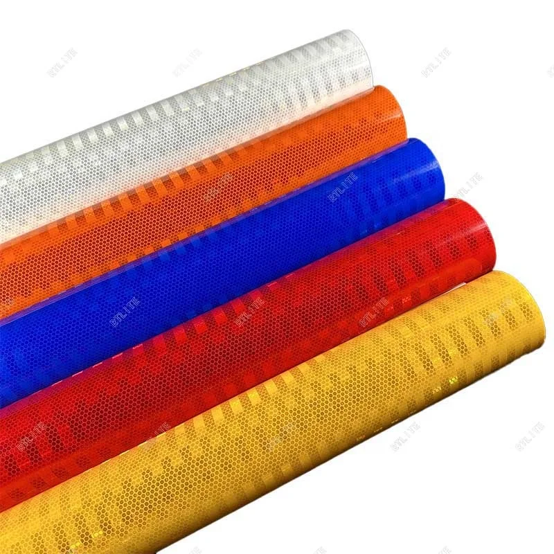 RT-3950 5 Years White Safety Tape Roll Light Acrylic Microprismatic Retro Honeycomb Reflective Sheeting For Traffic Sign