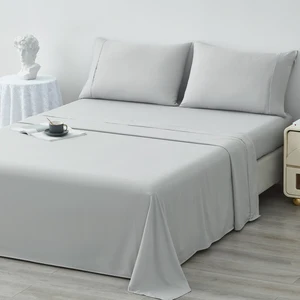 Queen Size Bed Sheets Set Manufacturers' Online Sale Plain Style Woven Polyester Fabric Bedding Comfortable and Stylish