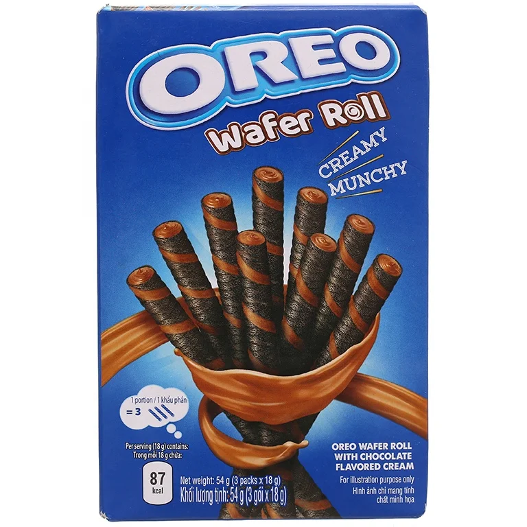 wafer roll with chocolate flavoured cream 54g - buy wafer roll