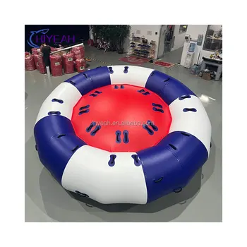 0.9mm PVC  Inflatable Water Sport Game Play Equipment Flying Spinner Towable Tube Crazy Disco Boat Commercial