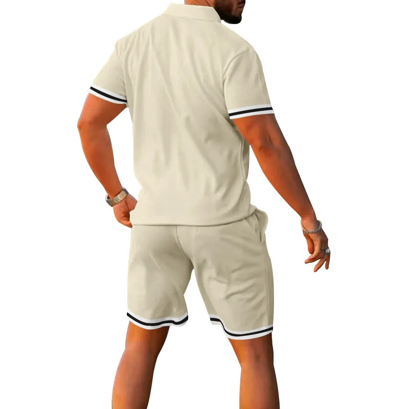 Men Two Piece Set Summer Short Sets for Men Polo Track Sweat Suit Two 2 Piece Jogger Set for Men