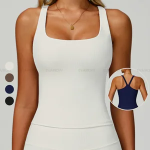 Custom Camisole Tank Top Women Summer Athletic Fitness V Back Gym Running Yoga Top Women's Sports tank Tops for Workout