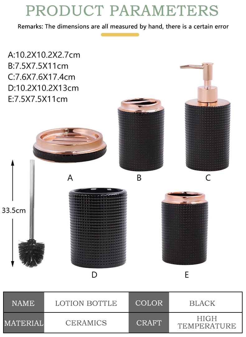 Redeco Modern Luxury Bathroom 5 Pcs Suit Ceramic Set Bathroom Set