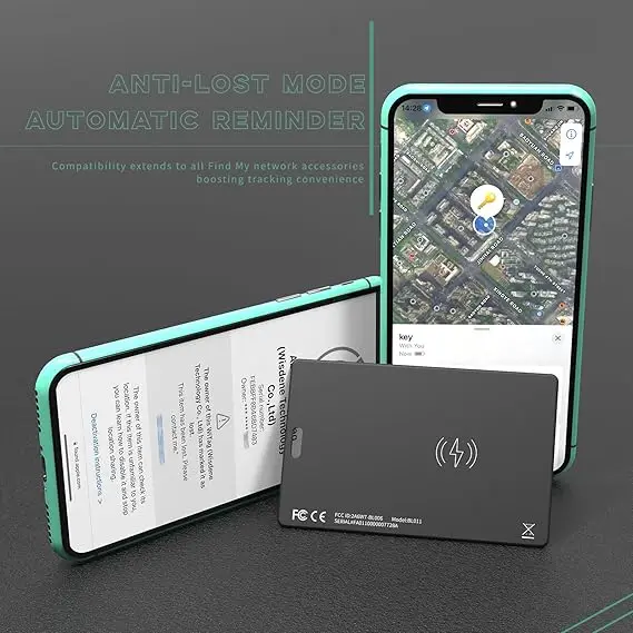 RFID Blocking Card for Travel - Bluetooth Find My Asset Tags and Labels NFC Signal Blocker & Wireless Charger