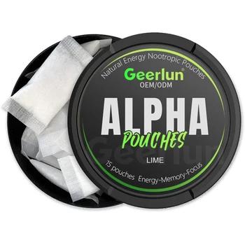 Hot New Product Nicotine Free Natural Caffeinated Pouches Energy Boost Alpha Caffeine Nootropic Pouches
