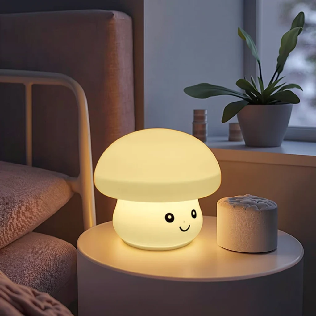 Silicone Minimalist LED Night Light Modern 1.5V AAA Battery Warm Color Tap Light for Room Decoration Max 0.5W DC5V
