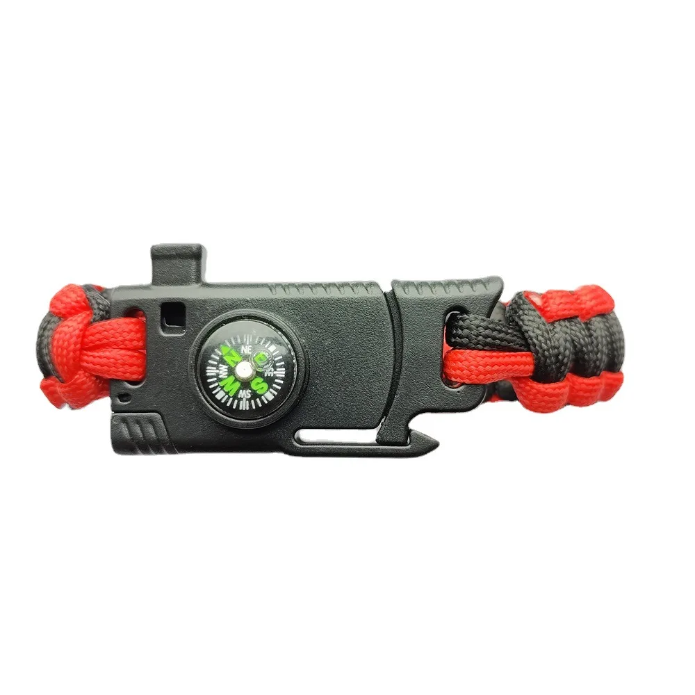 Custom Logo Tactical Paracord Survival Buckle with Knife