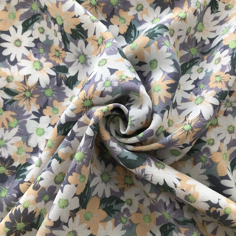 Лидер продаж, вискозная ткань с цветочным принтом, персональные заказанные ткани для платьев, вискозный шелк