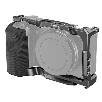 SMALLRIG ZV-E10 Cage with Silicone Handle and Built-in Threaded Holes, Cold Shoe and Quick Release Plate for Sony ZV-E10-3538B