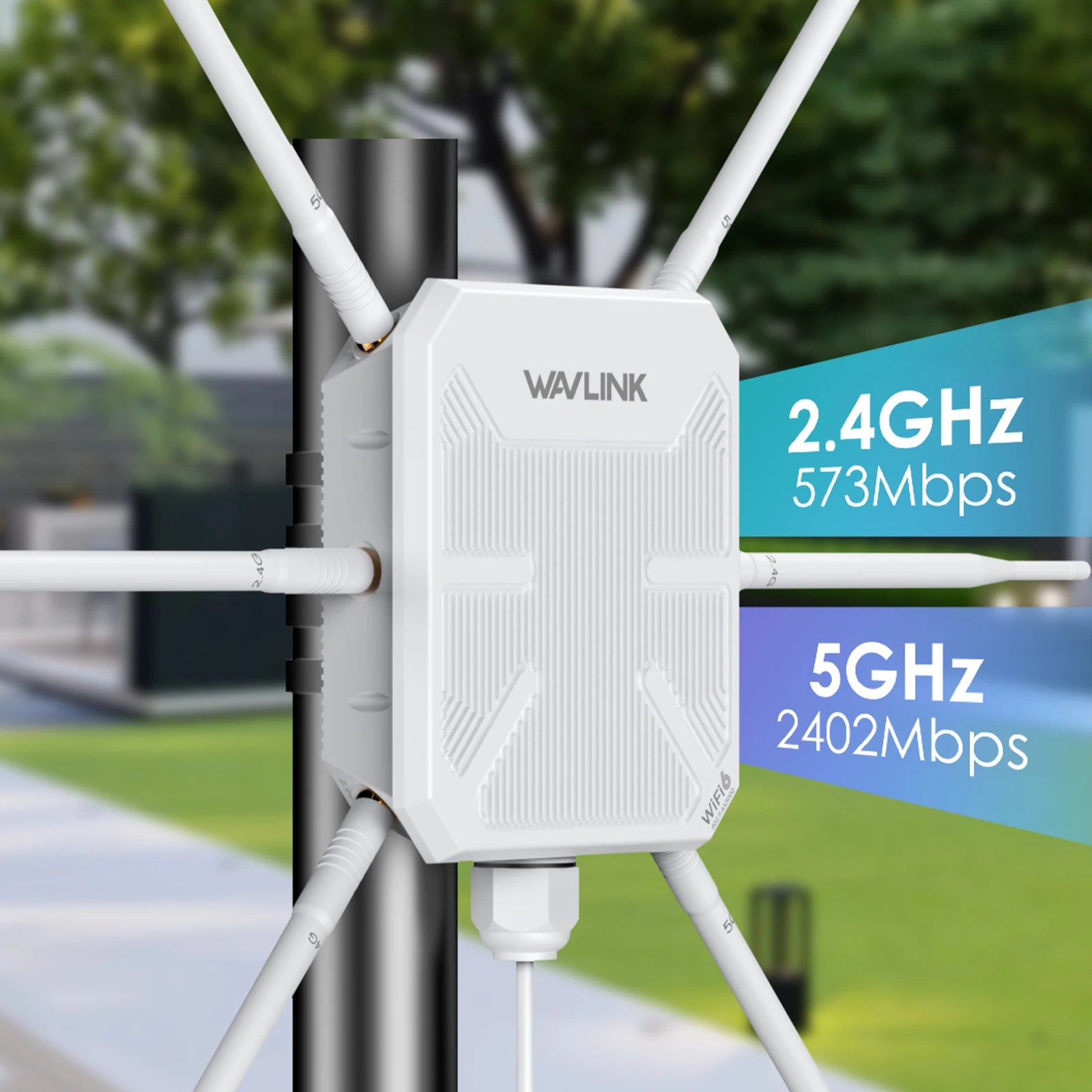 WL-WN588HX3 AERIAL HD9S WAVLINK WiFi6 Outdoor Access Point Mesh Repeater  Waterproof IP67 Wavlink AX3000 HD9