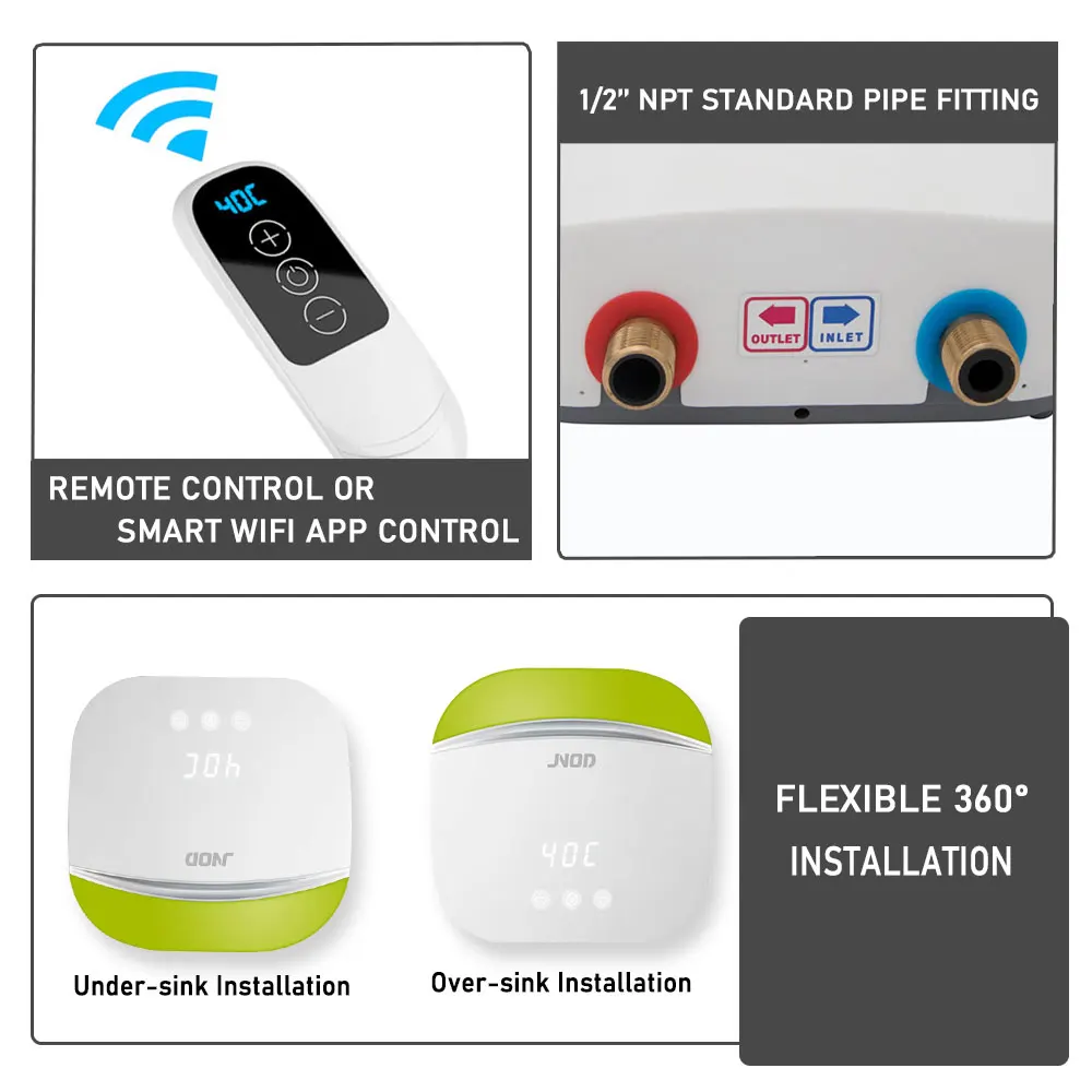 Home Appliances Smart Water Heaters with WIFI App Control Instant Hot Electric Shower Water Heater