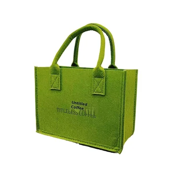 Handmade Custom Corporate Advertising Felt Cloth Tote Bag with Logo Wholesale Gift Bag for Shopping
