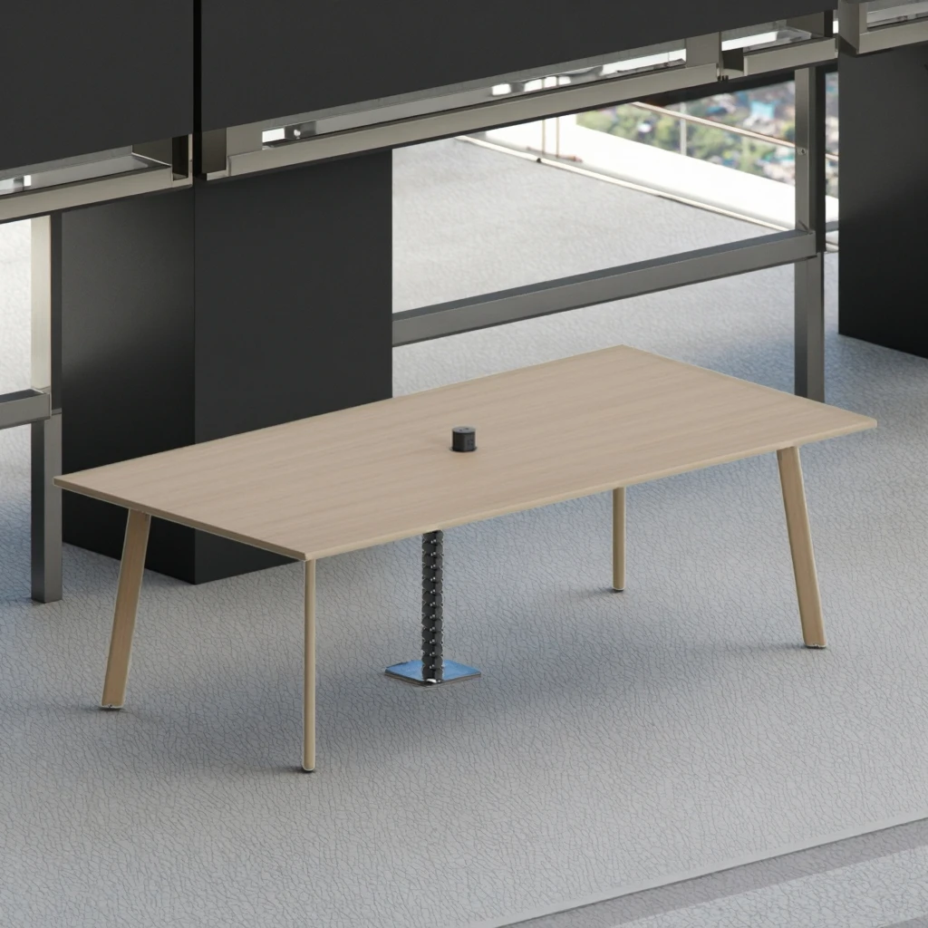 Contemporary Wood Foldable Convertible Conference Table with Clamp-Finished Legs for Office Meeting Rooms 6