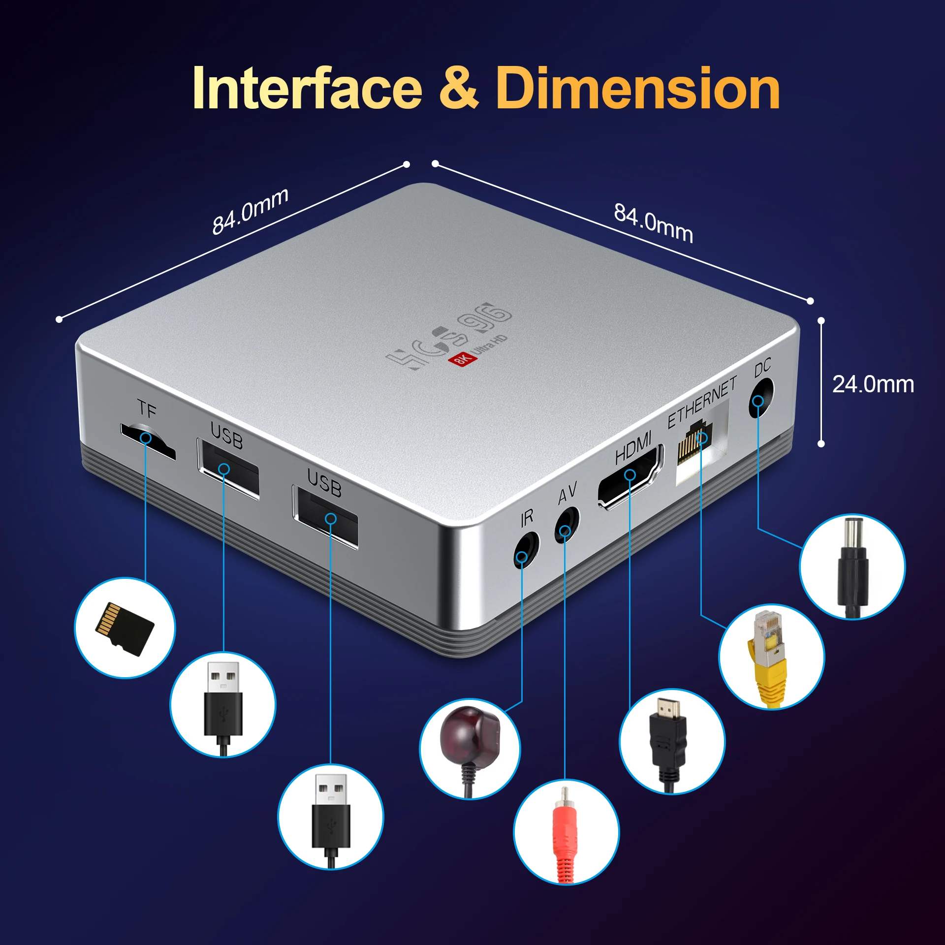 Top Rated HCS96 Ott MAX 4GB 64GB 2.4G 5G WiFi6 Processor Allwinner H313 Android16 BT5.2 Voice Remote Control Tv Box