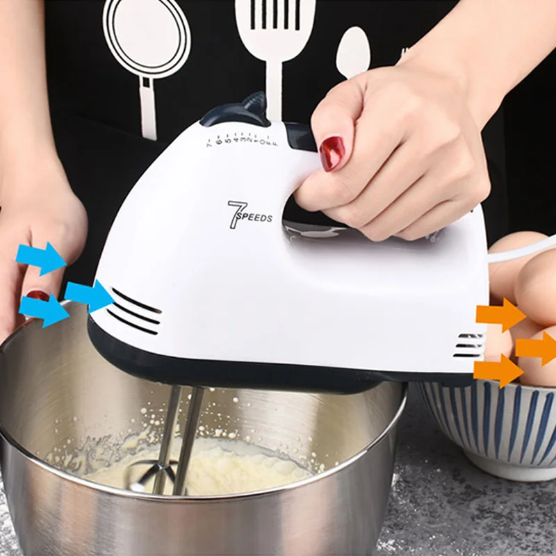 100W 7-Speeds Electric Mixer Egg Beater handheld Food Mixers Eggs Stiring blender  Kitchen Cooking Tools For Baking Stirrer - Price history & Review, AliExpress Seller - Grandma Idea Store