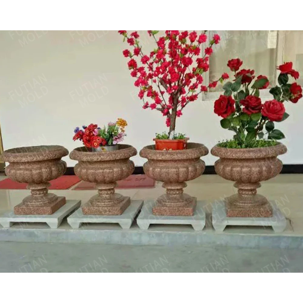 Latest Garden Precast Abs Plastic Cement Large Flower Pot Molds for Concrete Plants Round Big Pots Planters Making Mould Bonsai
