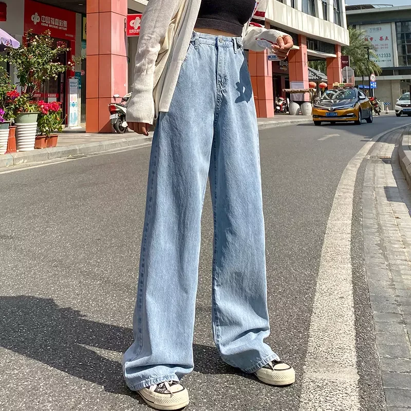 Woman Jeans High Waist Clothes Wide Leg Denim Streetwear Vintage ...
