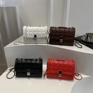 Wholesale Luxury Handbags Fashion Chain Crossbody Bag Simple Shoulder Bag Womens Pu Leather Bag for Women