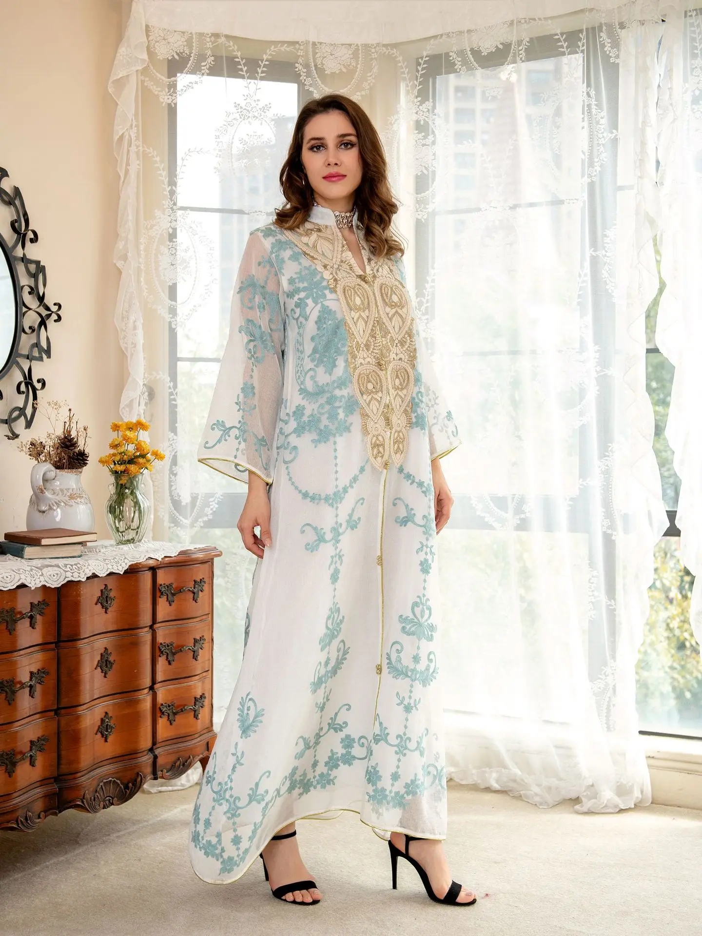 Mesh Dress Dubai Muslim Muslim Wear main image 1