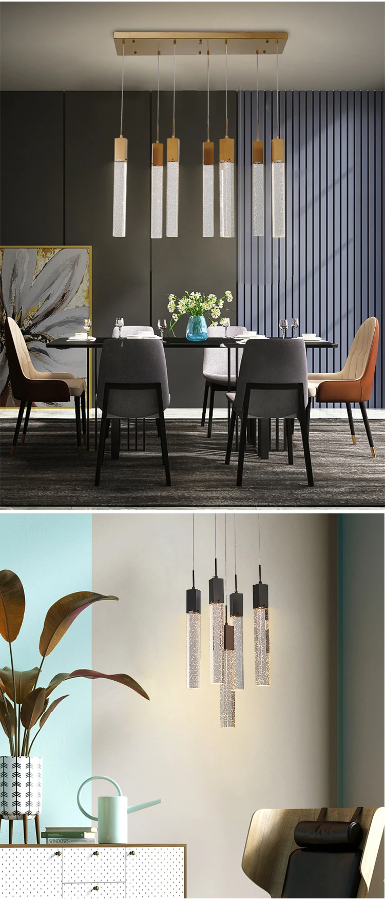 pad801 new product residential decoration chandelier indoor bedroom living room crystal led pendant light  -5