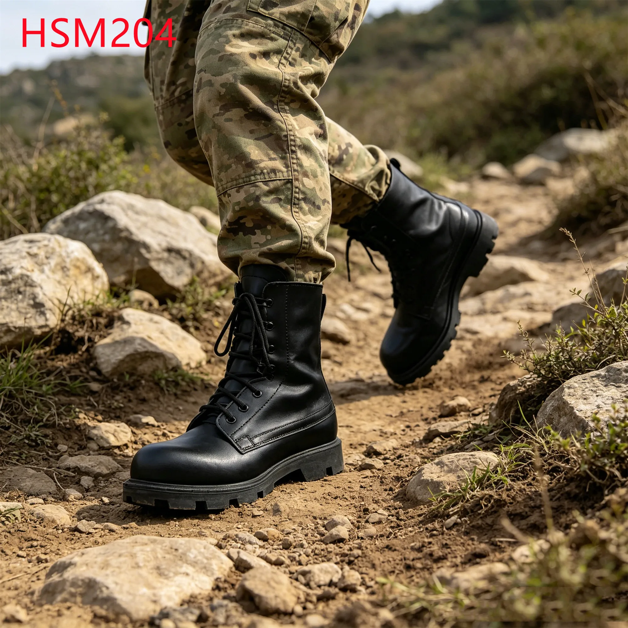 LXG,traverse Rugged Landscapes Strong Vulcanized Rubber Sole Fighting Boots Combat Marching Full Leather Trekking Boots HSM204
