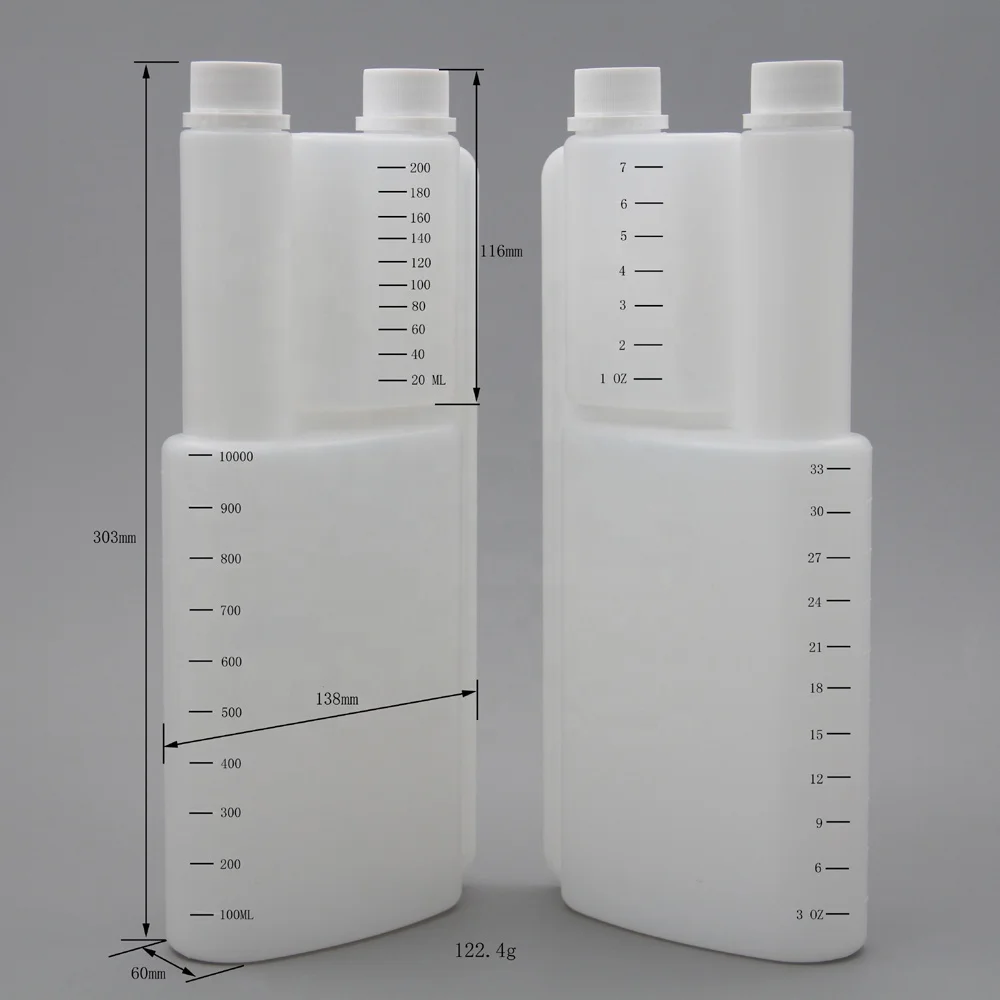 How to Use Twin Neck Bottle Plastic Measuring Bottle Chemical Use Dosing Plastic Dispenser Bottles 1L With Tamper Evident Cap