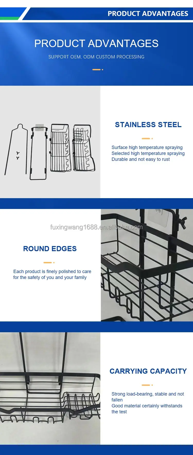 3 Tier Black Bathroom Rack Stainless Steel Disassembly And Assembly Of ...