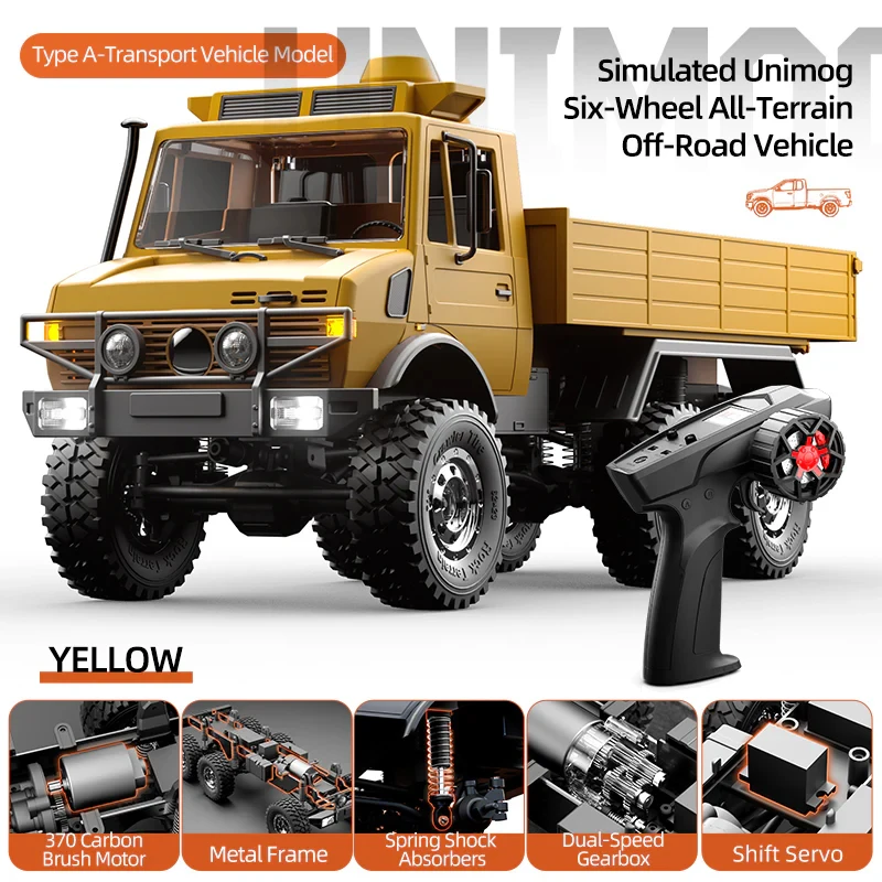 JJRC C8823 1/18 Unimog 6WD RC Transport Truck - Waterproof Remote