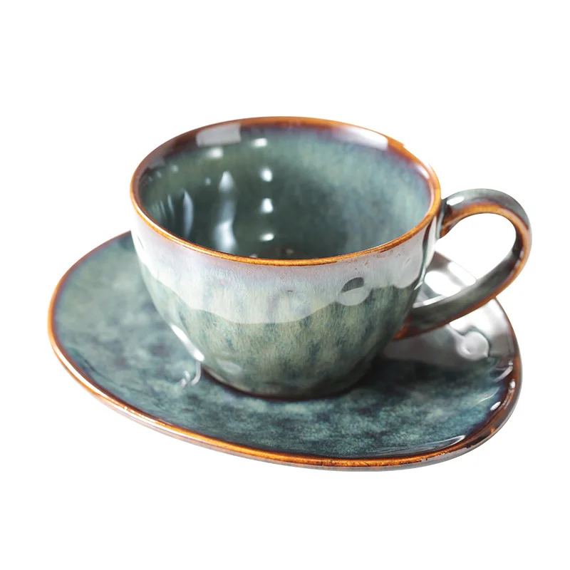 Set di Lusso da 250ml con Tazzina in Ceramica, Tazza da Caffè con Cucchiaio e Piattino