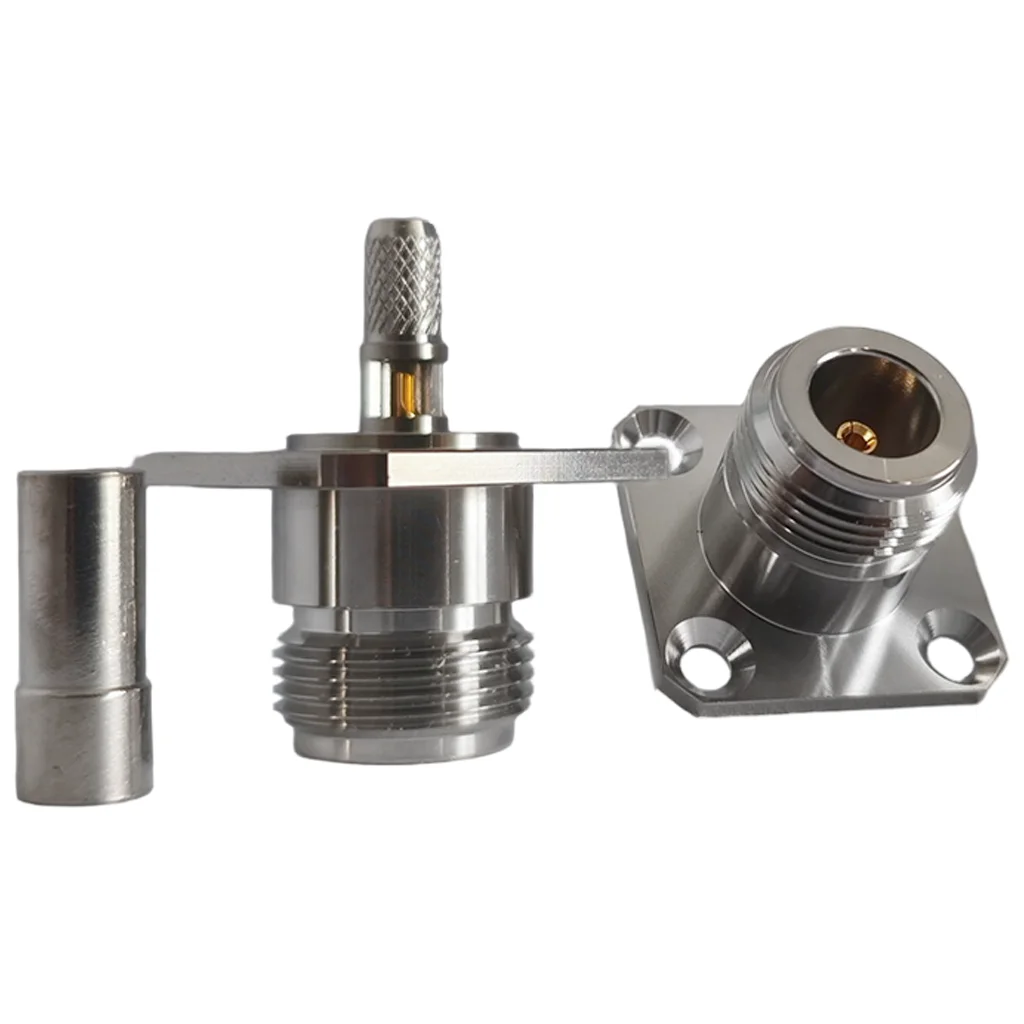 Factory Supply Brass N-C-KF3 Flange N Female Connector Crimp RG58 RG142