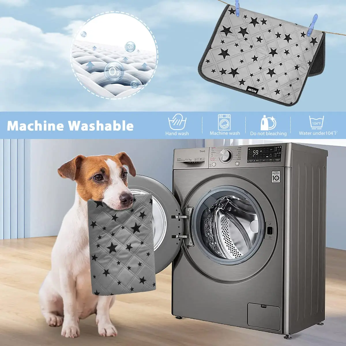 Non Slip Reusable Washable Dog Pads