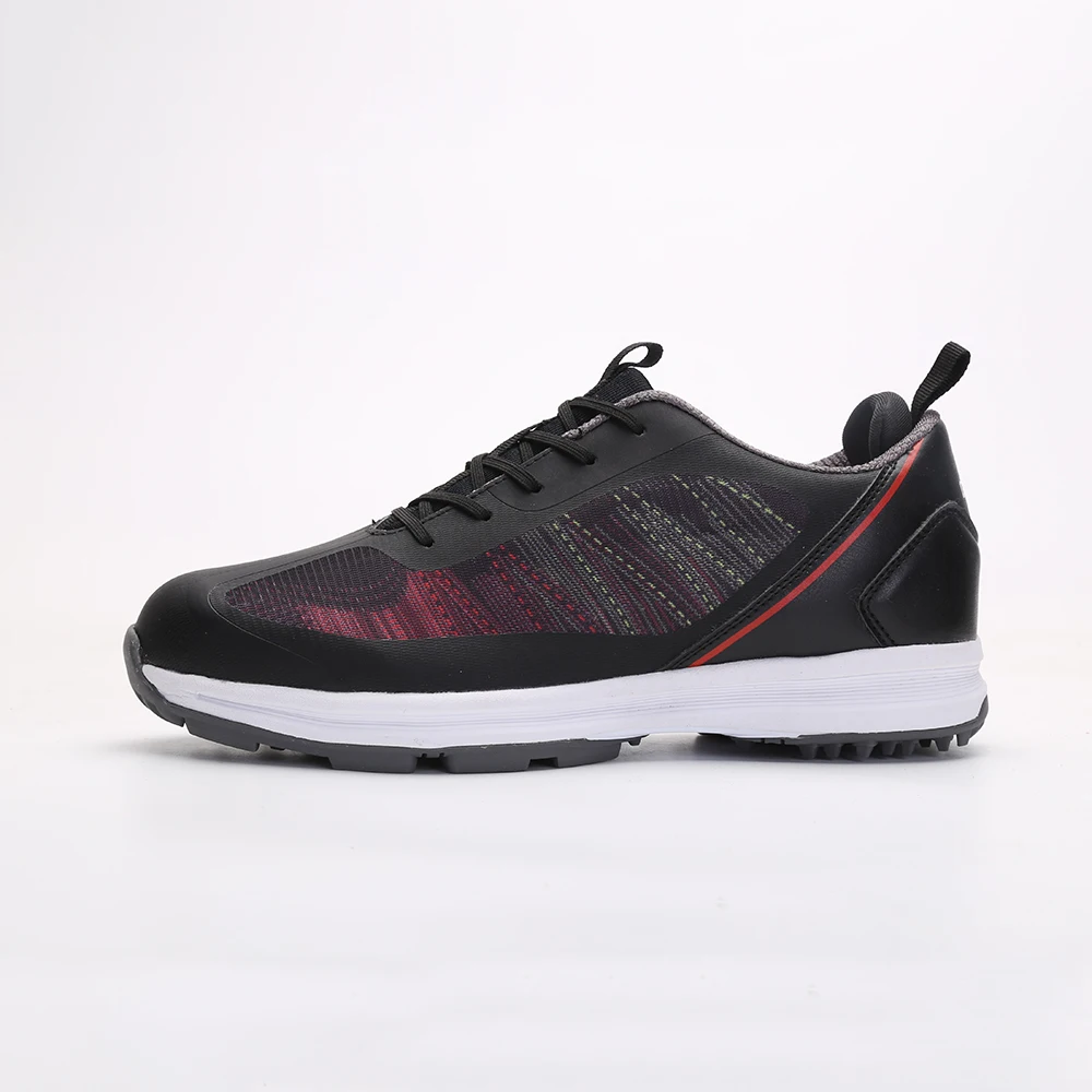 Custom oem sport cheap leather rubber spike golf shoes for men