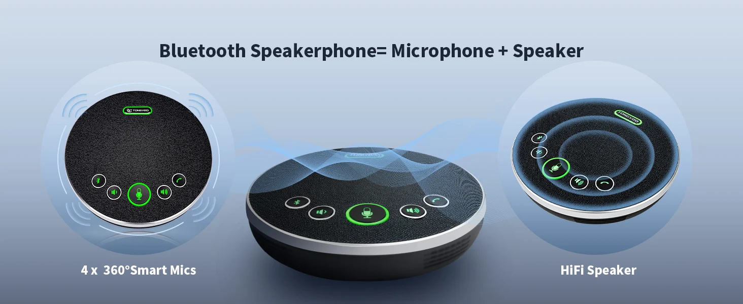 Fullduplex Audio Speakerphone With Bt Wireless Usb Connection 5 Meters