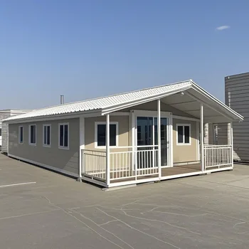 Waterproof Inclined Roof Prefab Mobile Tiny Home 3 4 5 Bedroom 20ft 40ft Folding Expandable Container Granny Flat House Terrace