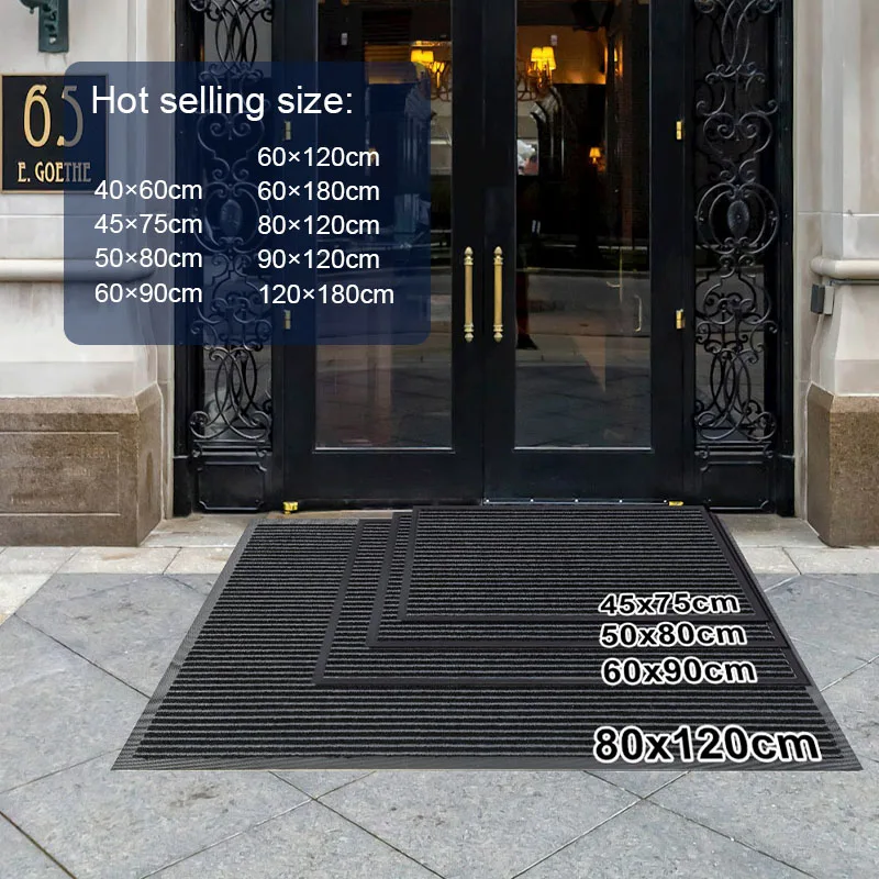 Durable Thick Rubber Backed Doormat Non-Slip Outdoor Solution Dyed Washable Front Door Mat(图7)