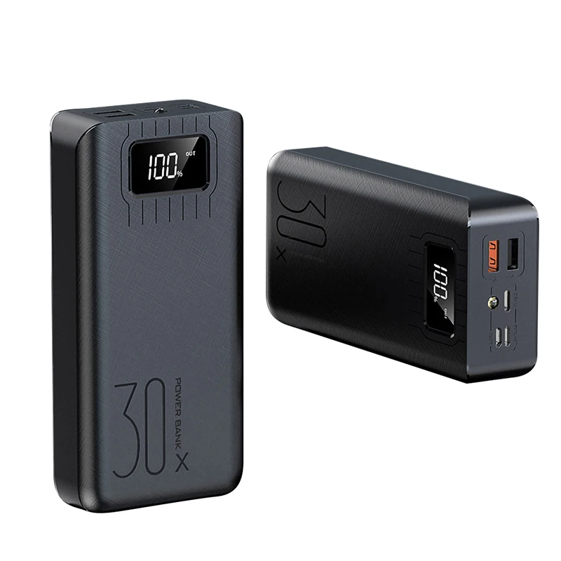 Top Selling Product 2023 LED Display Long Standby Larger Battery Capacity Power Charger Charging Supply Station Bank 30000mAh