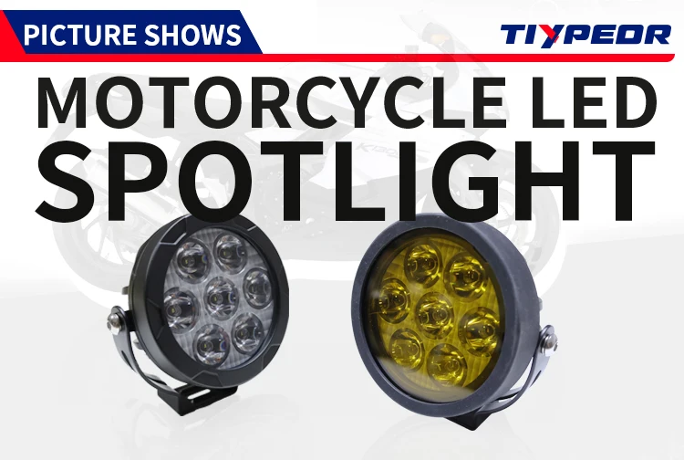 product tiypeor round 45 led work light motorcycle spotlight fog lights for 44 off road atv suv auxiliary lamp yellow mask-3