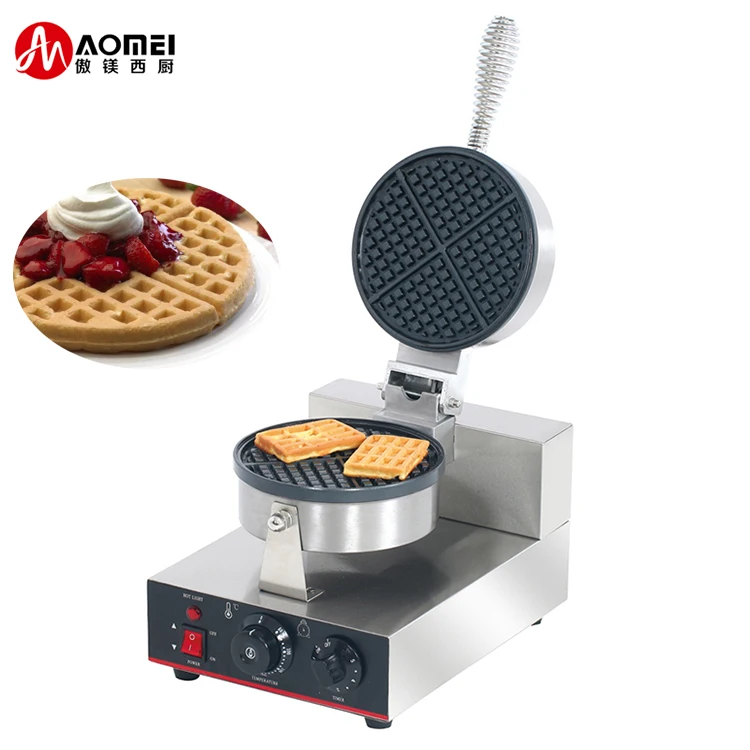 Single Heads Automatic Cake Waffle Making Rotary Commercial Belgian Waffle Pancake Machine