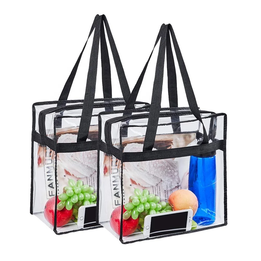 Wholesale Clear vinyl tote bag,Custom Clear Stadium Bags,clear