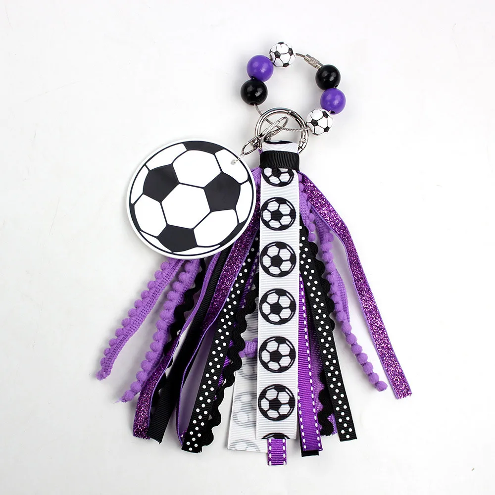 2026 FootballWorld Cross Border Carabiner Keychain Football Shaped Tassel Ornament Alloy Cartoon New Hot Product