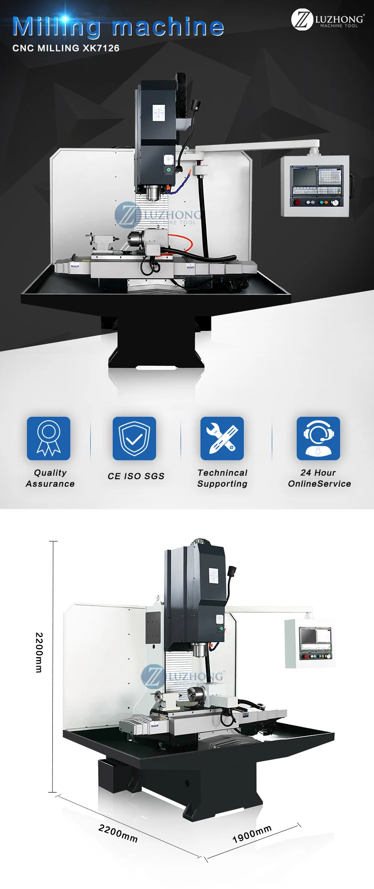 Cheap Cnc Vertical Milling Machine Xk7126 Xh7126 Mini Cnc Mill For Sale ...
