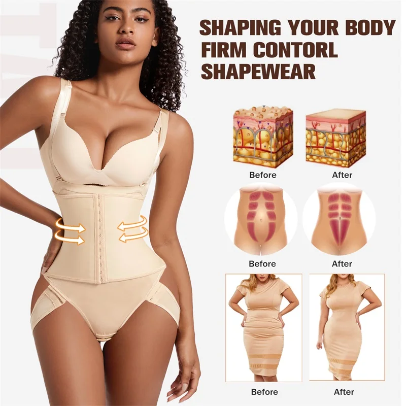 Women Tummy Control Panties Shaper Shoulder Strap Trainer Butt Lift Pull Body Corset Shaping Underwear Waist Trainer Shapewear factory