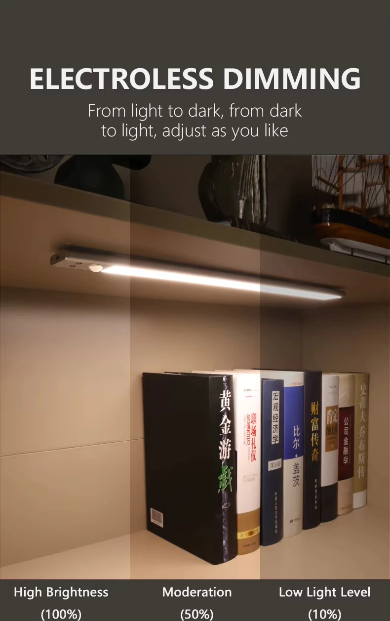 product modern rechargeable led closet cabinet light wireless battery powered motion sensor lamp customized smart lighting 5v aluminium-46