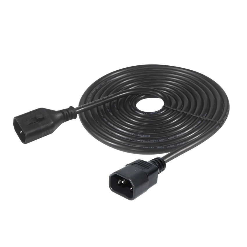 Computer Pdu Cable Bare End Heavy Duty 14Awg Power Cord 6 F Dual C13 to Locking C14