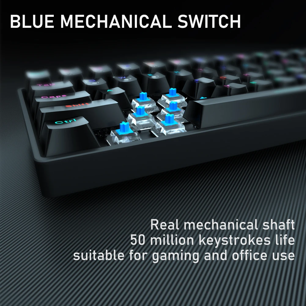 Aula Sk961 Wired Blue Tooth Mechanical Keyboards 61 Keys Rgb Led ...