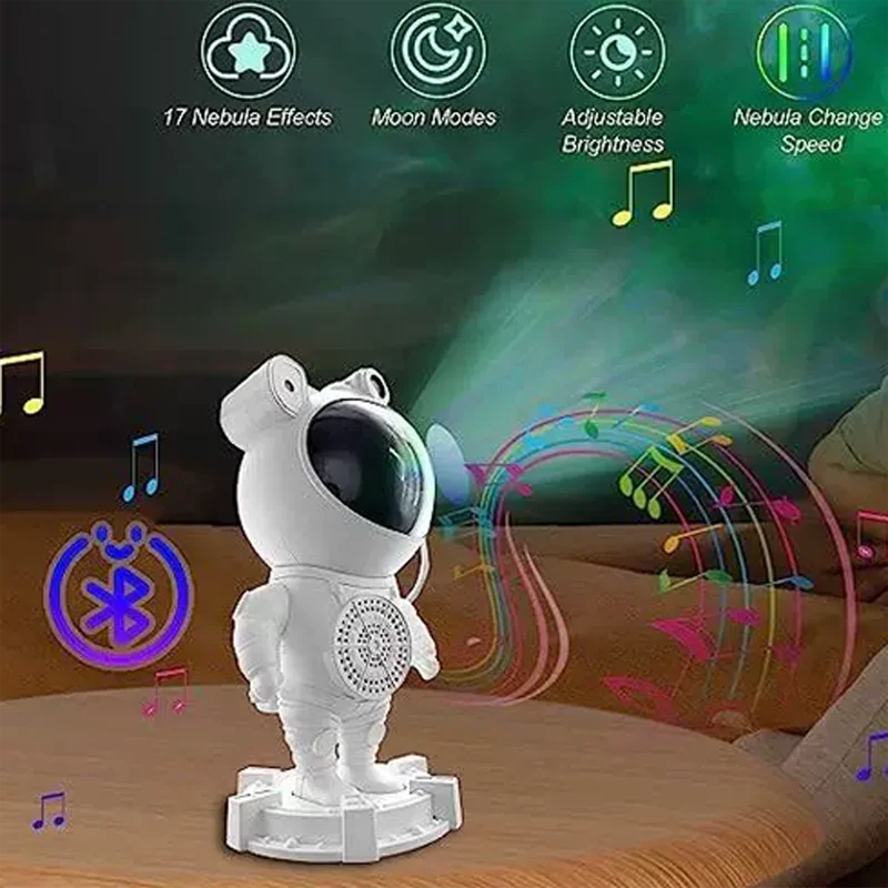 Astronaut Bluetooth led night light home decoration USB rechargeable lamp with white noise remote control starry projector lamp